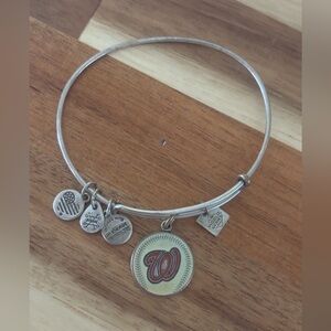 Alex and Ani Washington Nationals Charm Bangle Bracelet – Silver Tone
